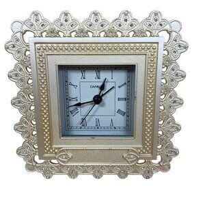 Danbury Things Remembered Swarovski Crystal Clock Freestanding Lace Pattern